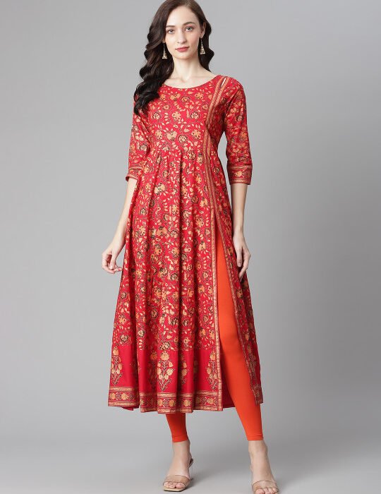 Orange-tops with leggings