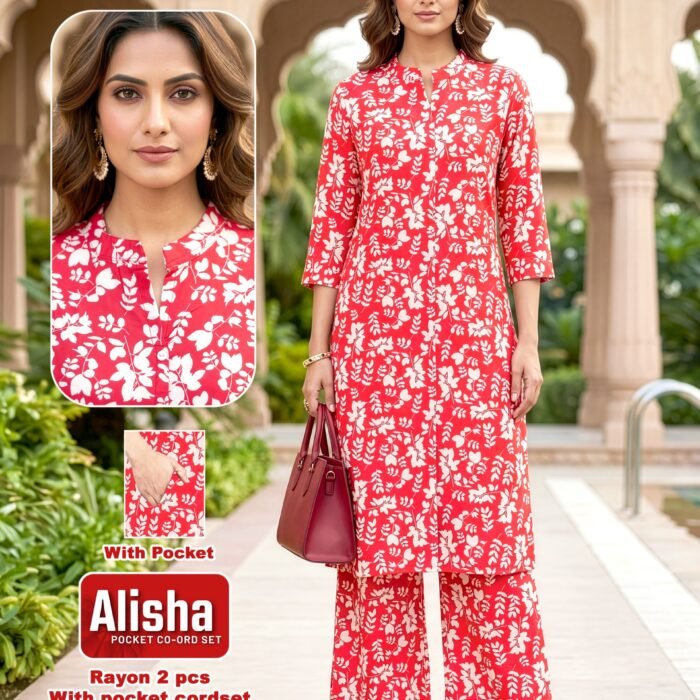 Alisha Rayon 2 pcs With Pocket Cordset