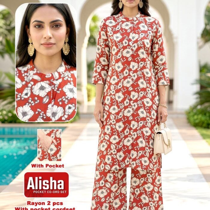 Alisha Rayon 2 pcs With Pocket Cordset
